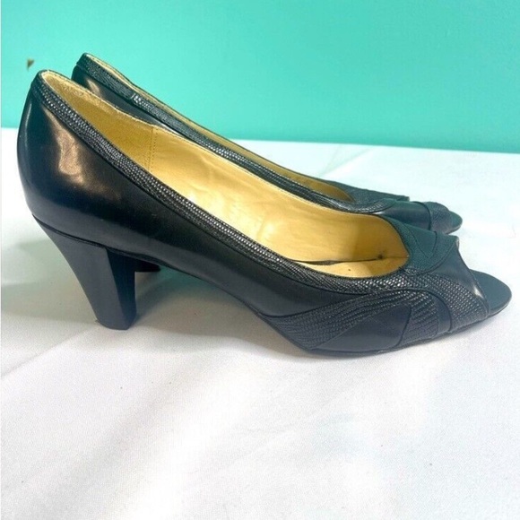 Naturalizer Black Peep-Toe Heels - Picture 7 of 7